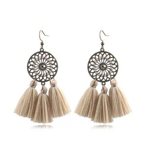 Bohemian Cord Drop Long Tassel Earrings NEW